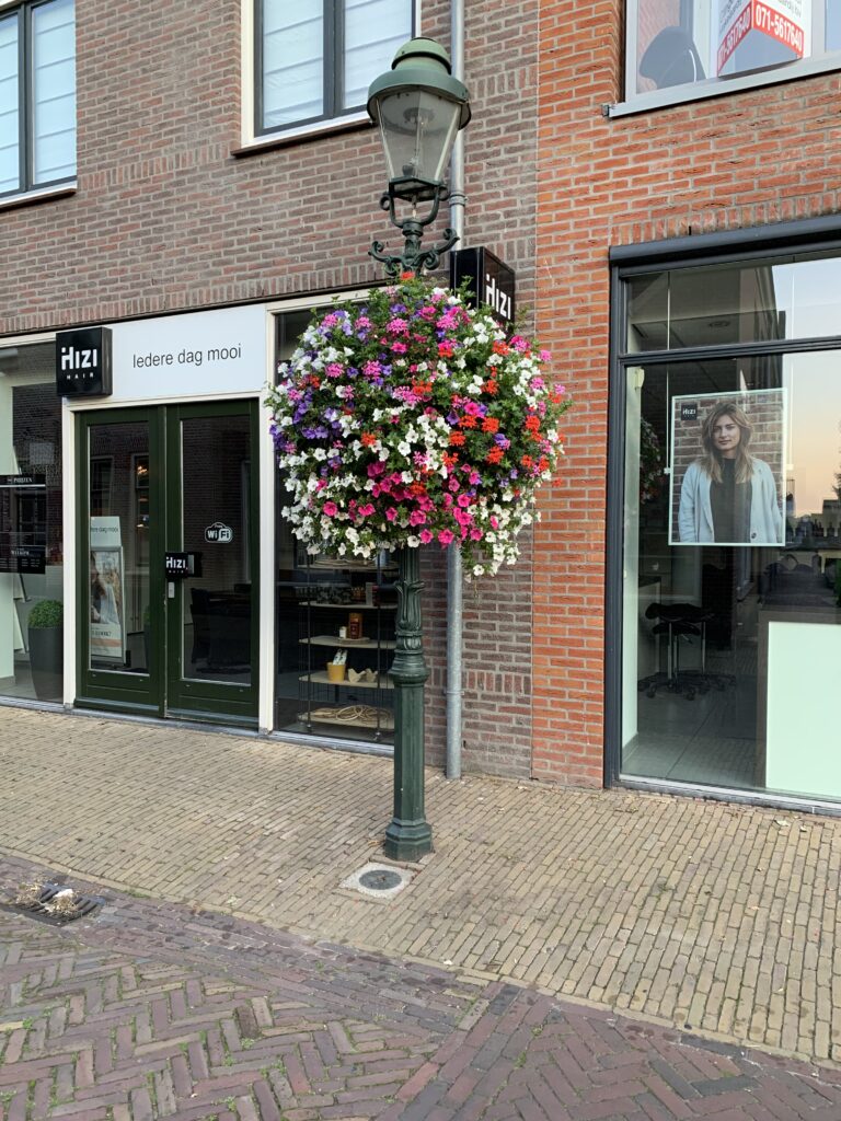 Cityflower levert en verzorgd prachtige hanging baskets en bloembakken voor in uw gemeente, centrum en/of bedrijfsterrein